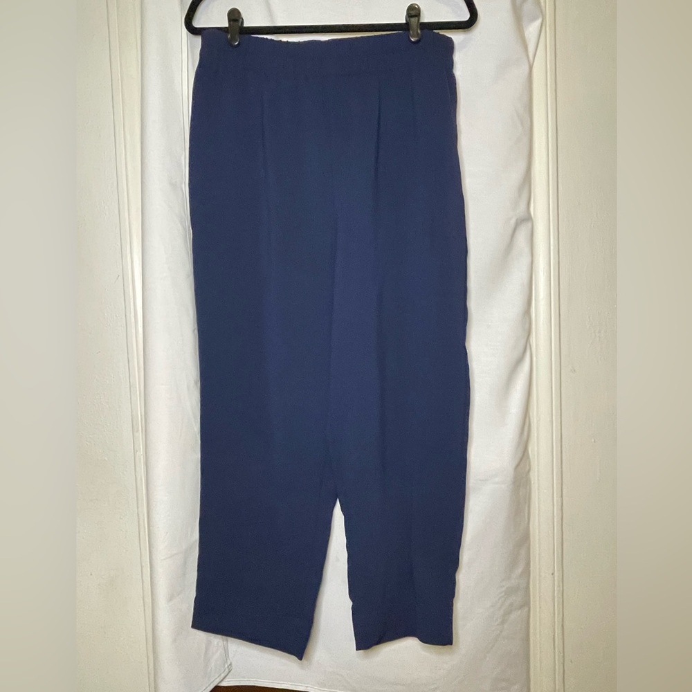Madewell Preloved Loose Fit Blue Elastic Waist Trouser Pant w/ Pockets Size L